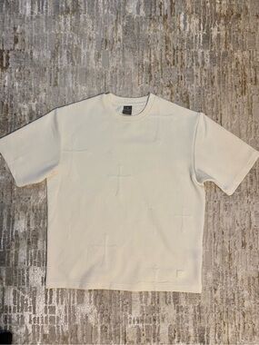 Men's Saints Studio Cream Short-Sleeve Crewneck Shirt
